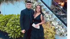 Casal Lucas e Suyanne com roupa de festa preta