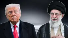 Sawirka Donald Trump iyo Ali Khamenei.