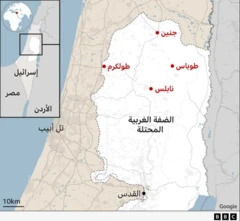 Map of the West Bank