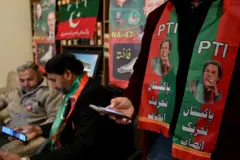 PTI supporters on the phone