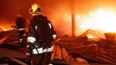 Тушение пожара в Одесской области