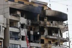 Edifício danificado em Beirute