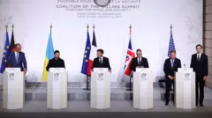 Пресс-конференция участников саммита в Париже