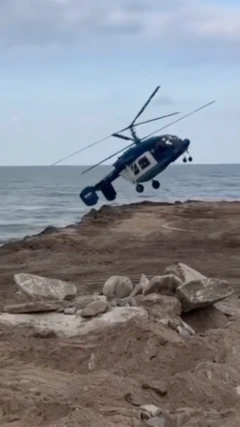 سقوط هلی‌کوپتر روسیه در ساحل خزر