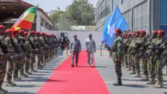 ጠቅላይ ሚኒስትር ዐቢይ አህመድ እና የሶማሊያው ፕሬዚዳንት ሐሰን ሼክ ሞሐሙድ