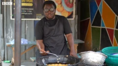 A youth who makes bean cake in Maiduguri