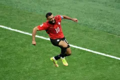 Mohammed Salah gol sevinci yaşıyor