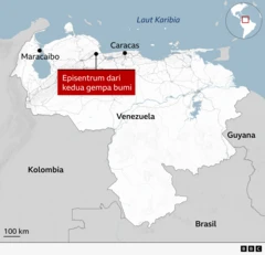 Erdbebenkarte in Venezuela