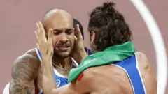 Proslava dvojice italijanskih atletičara