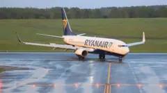 літак Ryanair у Мінську
