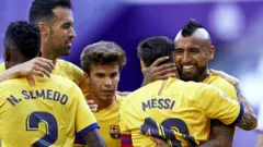 Barcelona players celebrate