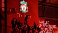 Liverpool fans celebrate at Anfield
