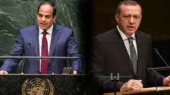 صورة أرشيفية مجمعة للرئيس التركي رجب طيب أردوغان ونظيره المصري عبد الفتاح السيسي