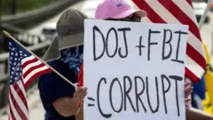Supporters of former President Donald Trump protest outside his Florida home
