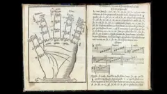 Un livre ouvert de musique de l'époque ancienne