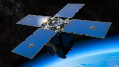 Ilustración del satélite que lleva a bordo el DSAC