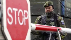 Финский солдат на учениях