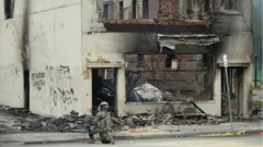 Burned-out building in Minneapolis