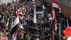 Demonstrators in Tahrir Square