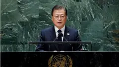 지난 9월 유엔총회에서 종전선언을 제안하는 문재인 대통령