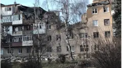 edificios en Bakhmut.