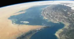Супутниковий знімок Ормузької протоки, між Перською та Оманською затоками