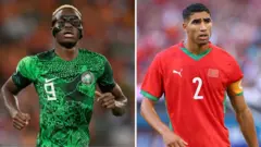 Collage foto of Victor Osimhen and Achraf Hakimi 