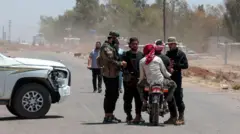 Control para ingresar a la ciudad de Suweida