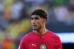 Morocco captain Achraf Hakimi for field