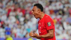Ndoye celebra su gol ante Argentina 11 de julio de 2026
