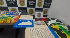 Gravuras de Matisse podem ser vistas nas mesas da Polícia Civil.