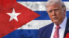 Президент Трамп на фоні прапора Куби - колаж