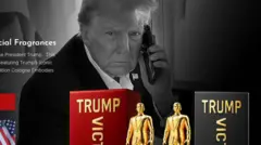 Скрін із сайту парфумів Трампа - на ньому видно чорно-біле фото Дональда Трампа і трохи зображень його парфумів