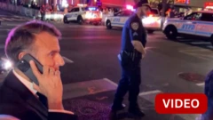 காணொளி: தடுத்து நிறுத்திய டிரம்பின் கான்வாய்; நடந்து சென்ற பிரான்ஸ் அதிபர் மக்ரோங்