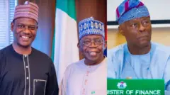 Taiwo Oyedele wọ aṣọ buba pẹlu fila awọn Hausa, Aarẹ Bola Tinubu naa buba pẹlu fila, nigba ti Wale Edun wọ agbada buluu pẹlu fila