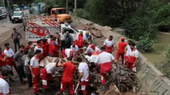 سیل شدید جاده چالوس؛ ۴ مصدوم و ۳ مفقود