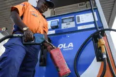 Man pumping fuel in Nigeria