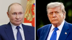 Коллаж: Владимир Путин и Дональд Трамп.