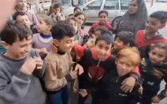 أطفال نازحون في غزة