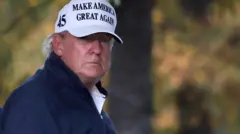 Trump yambaye ingofero y'umweru