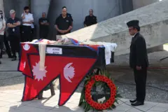 नेपाल पठाउनुअघि इजरेलमा विपिन जोशीको पार्थिव शरीरप्रति श्रद्धाञ्जलि व्यक्त गरिँदै