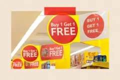 Compra uno y llevate otr gratis, dice un cartel