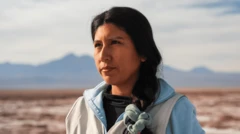 Faviola González, em paisagem na região do Atacama, no norte do Chile