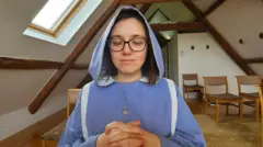 Sister Catherine praying 
