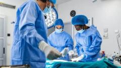Doctors perform the operation in the surgical center