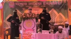 যশোরের মাদ্রাসার একটি অনুষ্ঠানের এই ছবি ঘিরে বিতর্ক দেখা দিয়েছে।