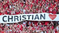 Fans applauded Eriksen