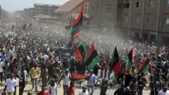 IPOB members with Biafra flag