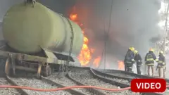 டேங்கர் ரயில் தீ விபத்து