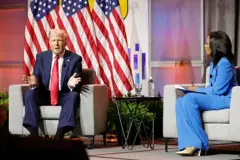 Donald Trump ari kumwe n'umunyamakuru wa ABC News  Rachel Scott